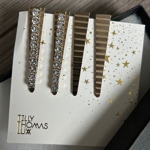 Crystal & Gold Hair Pin Set, New in Box, Bridal Accessories